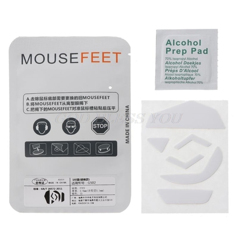 1 Set 0.6mm Thickness Replace White Curve Edge Mouse Feet Mouse Skates For Logitech G502 Mouse Drop Shipping ► Photo 1/5