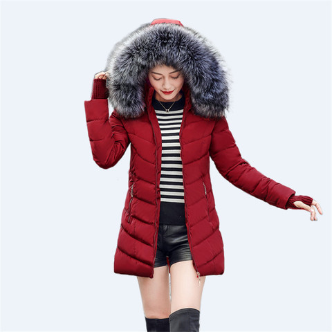 2022 Autumn Women's Winter Coats Fashion Glossy Big fur collarParkas Winter Jacket Women Shinny Padded Cotton Coat ► Photo 1/6