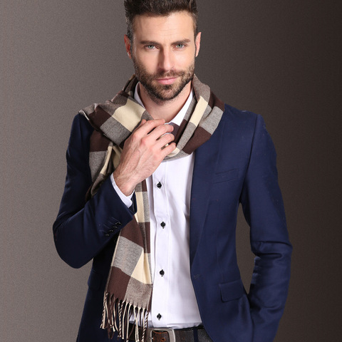 2022 High Quality Europe Fashion Shawl Scarves Men Winter Warm Tartan Scarf Business Sjaal Plaid Cotton Wraps Bufanda Foulard ► Photo 1/6