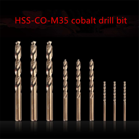 10pcs HSS-CO-M35 cobalt Straight Shank Twist Drill Bits Metal Stainless Steel Special Drill Bit 1.5/2/2.5/3/4/4.5/5mm ► Photo 1/6