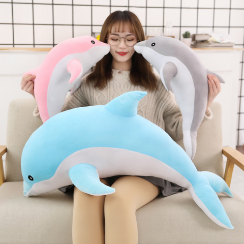 Low Price 30cm Kawaii Dolphin Plush Doll Stuffed Down Cotton Anima Nap Pillow Creative Kids Toy Christmas Gift for Girls ► Photo 1/6