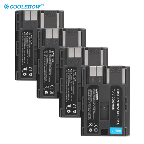 BP-511 BP-511A BP511 Camera Batteries For Canon EOS 5D 20D 30D 50D 10D D60 40D 300D G6 FV100 200 FV40 FV30 2000mah Battery ► Photo 1/6