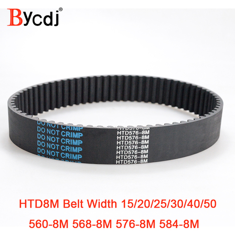 HTD 8M synchronous belt C=560/568/576/584 width 15/20/25/30/40mm Teeth 70 71 72 73 HTD8M Timing Belt 560-8M 584-8M ► Photo 1/6