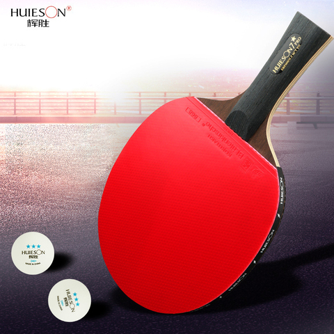 Huieson 7 Star Professional Table Tennis Racket Training Double Face Rubber Quality Ping Pong Bat With Storage Bag Lightweight ► Photo 1/6
