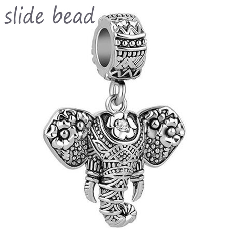 Free shipping LovelyCharms Lucky Elephant Animal Pendant Dangling Bead fit Pandora charm bracelet women jewelry holiday gifts, ► Photo 1/6