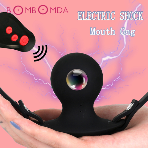 Electric Shock Mouth Gag Vibrators For Women Gag Ball BDSM Bondage Restraints Oral Open Mouth Plug Sex Toy for Women Accessories ► Photo 1/6