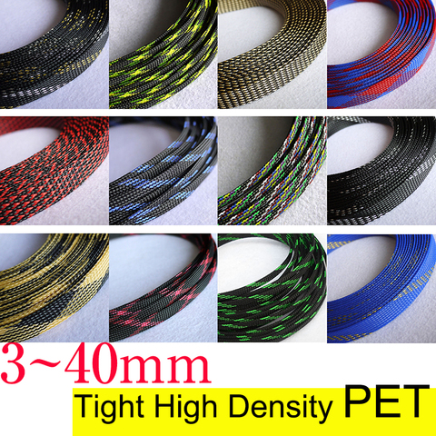 1M New Tight High Density PET Expandable Braided Sleeve 2 4 6 8 10 12 14 16 18 20 25 30 40mm Wire Cable Insulated Protection DIY ► Photo 1/6