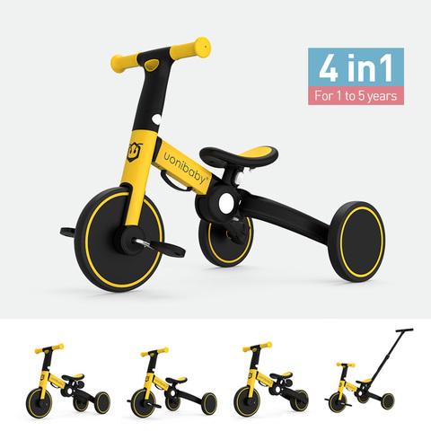 uonibaby 4 into 1 Baby Balance Bike  Kids Stroller Trolley Pedal Tricycle Two Wheel Children Bicycle ► Photo 1/6
