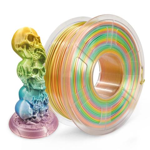 Silk PLA Filament 1kg Colorful Rainbow Silk Texture 1.75mm Tolerance +/-0.02mm 100% No Bubble FDM 3D Printer Printing Material ► Photo 1/6