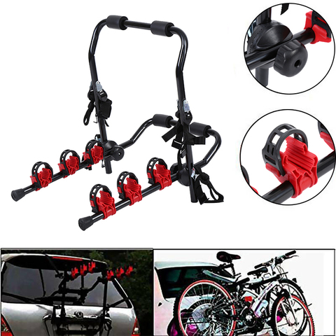 Samger Car Rear Bike Rack Carrier For 3 Bikes Safety Ropes Rear Stand Carrier Hatchback Bicycle Tailgate Car Rack ► Photo 1/6