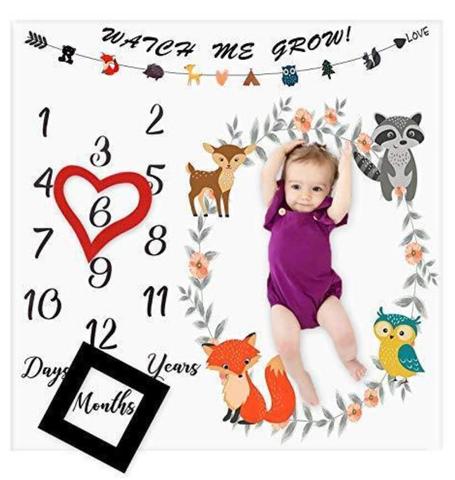Baby Play Mats kids Crawling Carpet Newborn Monthly Growth Milestone photography props Background Cloth boy girls Photography ► Photo 1/6