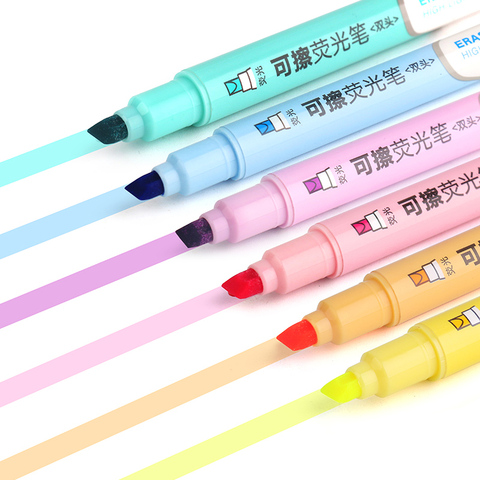 1Pc Dual Head Erasable Highlighters Pastel Marker Fluorescent Pen Art Drawing Doodling Markering Pens Stationery School Supply ► Photo 1/5