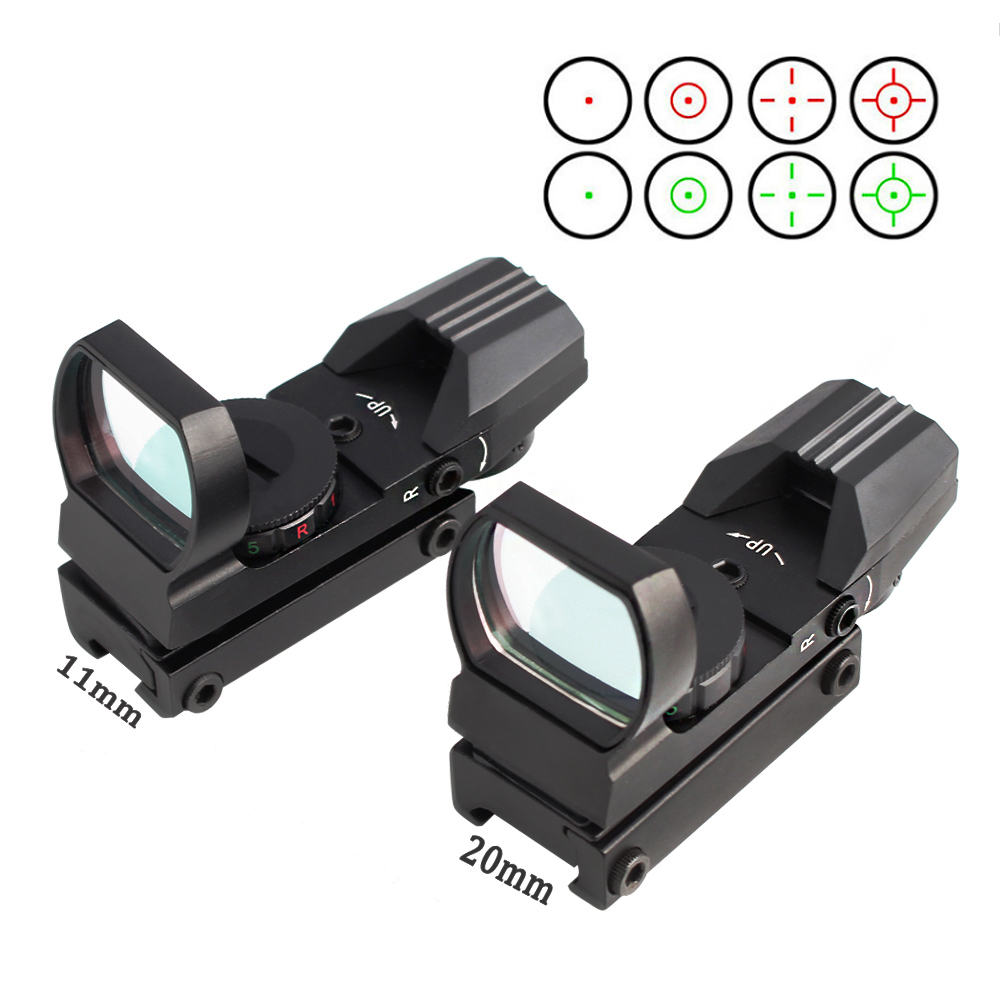 4 Reticle Tactical Holographic Red Dot Reflex Sight Rifle Scope w// 20mm Mount