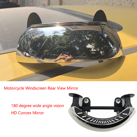 Motorcycle Windscreen 180+ Degree Blind Spot Mirror Wide Angle Rearview Mirrors Safety Auxiliary Rear View Mirror for BMW HONDA ► Photo 1/6