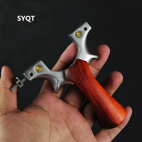 New Fast-Pressing Slingshot Solid Wood Slingshot 440C Stainless Steel Flat Rubber Band Outdoor Hunting  Catapult Games For Kids ► Photo 1/6