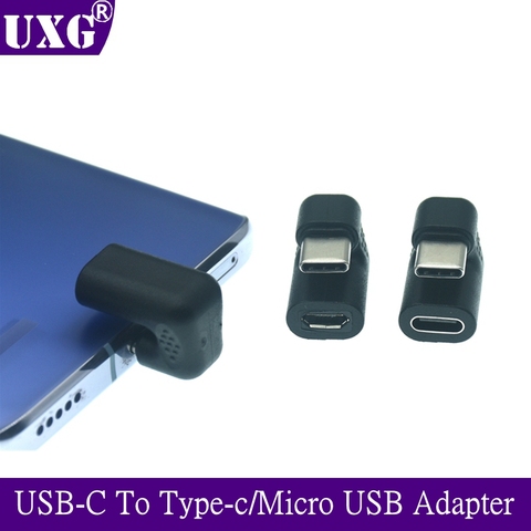 180 360 Degree Up & Down Angled Type-C USB-C to Micro USB / Type-c Female Charging And Data Transmission Extension Cord Adapter ► Photo 1/6