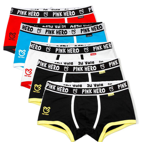 Pink Heroes Classic Men Underwear Boxers High Quality Cotton Male Panties comfortable Cost-effective M/L/XL/XXL ► Photo 1/6
