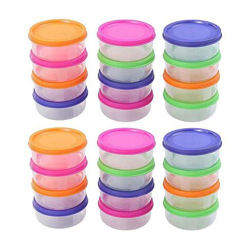 24 Pcs 150ML Convenient Mini Plastic Bowl Storage Food Case Round Mini Crisper Freezer Microwave Oven Available ► Photo 1/6