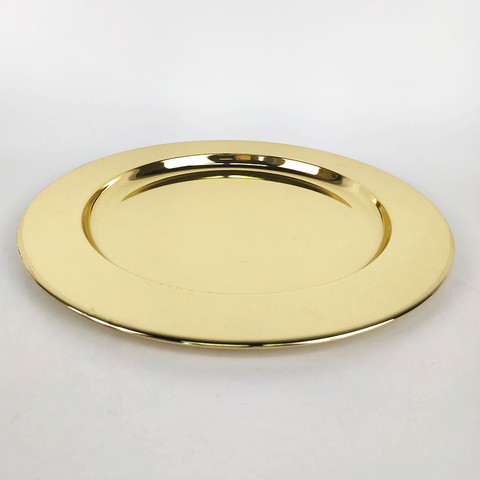 Various size14cm-26cm stainless steel round gold plate food tray fruit plate shallow dish free shipping ► Photo 1/1