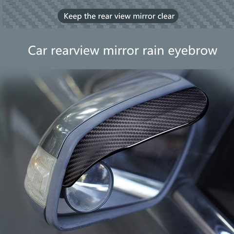 2pcs Car Side Rear View Mirror Rain Eyebrow Visor Carbon Fiber Look Sun Shade Snow Guard Weather Shield Cover Auto Accessories ► Photo 1/6
