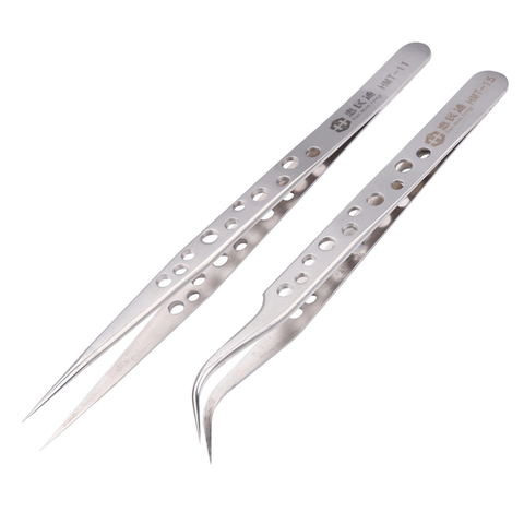 Electronics Industrial Tweezers Pincet Curved Straight Tip Stainless Steel Precision Tweezers Set Phone Repair Hand Tools ► Photo 1/5