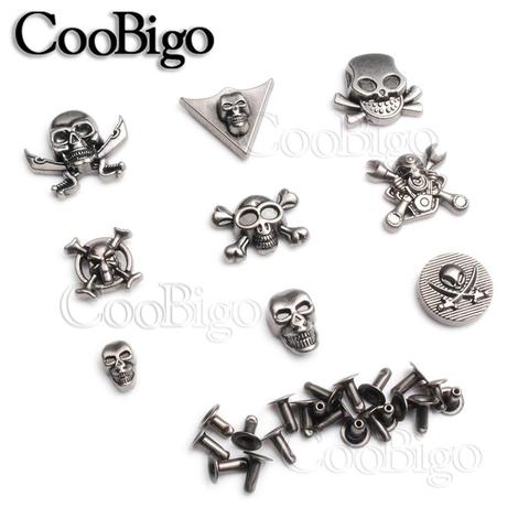 10sets Rock Skull Pewter Punk Studs Rivet Spikes Bracelet Garment Shoe Bag Pets Collar DIY Leather Craft Parts Accesssories ► Photo 1/6