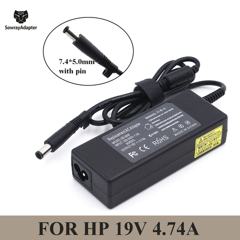 19V 4.74A 7.4*5.0mm 90W AC Laptop Notebook Adapter Charger for For HP Pavilion 6535s,6570b,6530s,6930p,6530b,ProBook 430 G1 ► Photo 1/5