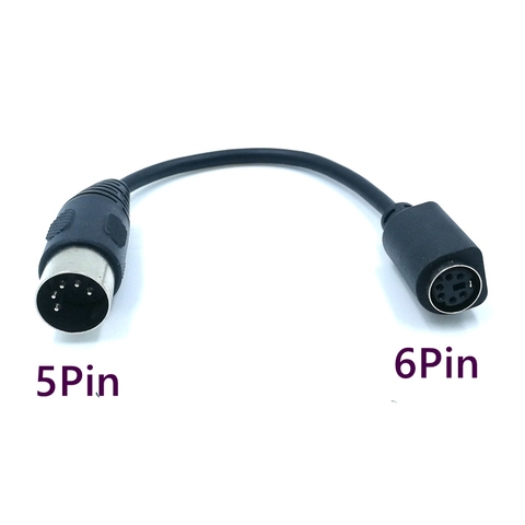 PS2 MD 6-pin female to DIN 5-pin male cable 0.15m PS2 keyboard and mouse transmission cable ► Photo 1/3