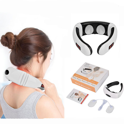 Electric Pulse Back and Neck Massager Far Infrared Heating Pain