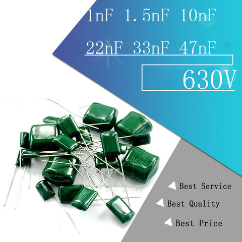 50pcs Polyester film capacitor 630V 1nF 1.5nF 10nF 22nF 33nF 47nF 2J102J 2J152J 2J222J 2J472J 2J682J 2J103J 2J223J 2J333J 2J473J ► Photo 1/3