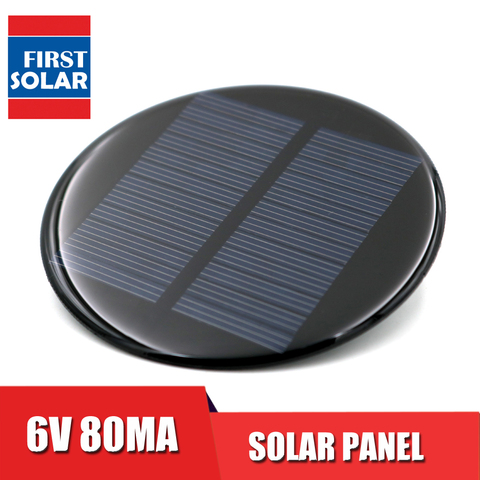 Solar Power 6V 80mA 80MM DIY Mini Polycrystalline Silicon Solar Cell Module Circle Round Solar Panel Epoxy Board ► Photo 1/6