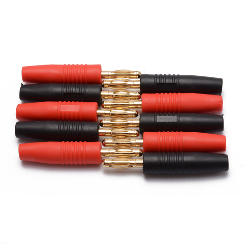 10pcs/lot 2mm/4mm Red+Black Gold Plated Wire Solder Type Male Banana Plug Connecter ► Photo 1/6