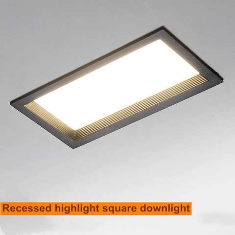 1Pcs square double-head downlight embedded LED ultra-thin hole light ceiling grille bold light 12W 18W 24W 36W ► Photo 1/6