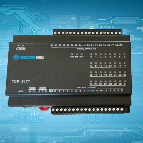 32-channel NPN transistor output DO per channel 100mA RS485 Modbus Ethernet TCP module ► Photo 1/5