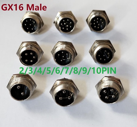 1PC GX16 2/3/4/5/6/7/8/9/10Pin 16mm Male Part Wire Panel Connector Aviation Plug Circular Socket ► Photo 1/6