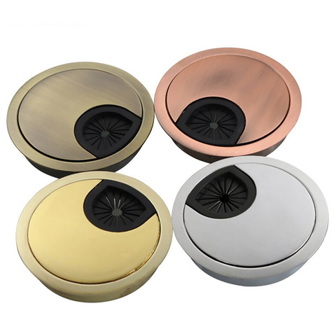 35-80mm Round Wire Hole Cover Base Zinc Alloy PC Desk Table Grommet Cable Outlet Port Surface Line Box Protection Organizer ► Photo 1/6