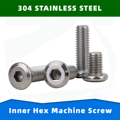 304 Stainless Steel  Inner Hex Screws Flat Bevel Hexagon Socket Machine Screw  Bolt Fastening Nail M3 M4 M5 M6 ► Photo 1/1