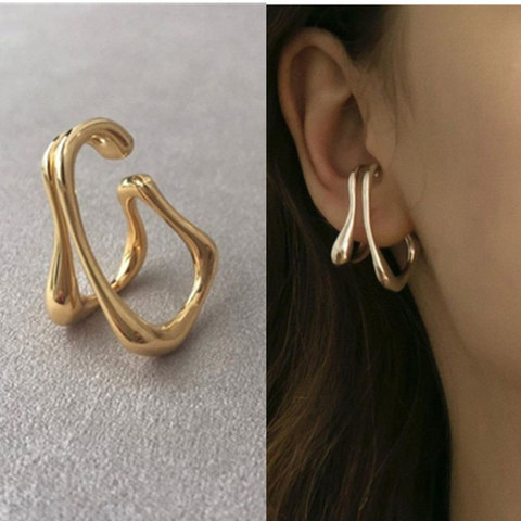 2022 New Female Male Simple Ear-hole-free Leaves Couples Ear Bone Clip A dual Purpose Earrings For Women Men Party Jewelry Gift ► Photo 1/6