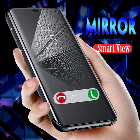 Smart Sleep Mirror Leather Flip Cover For OPPO Realme C3 C11 C15 5 6 Pro 5i 6i A5S A5 A9 2022 A7 A8 A12 A31 A71 A91 A72 A92 Case ► Photo 1/6