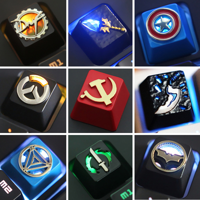 1pc Zinc Aluminium Alloy Key Cap Mechanical Keyboard keycap for DNF Dota 2 OW PUBG Genji R4 Height Stereoscopic relief ► Photo 1/6