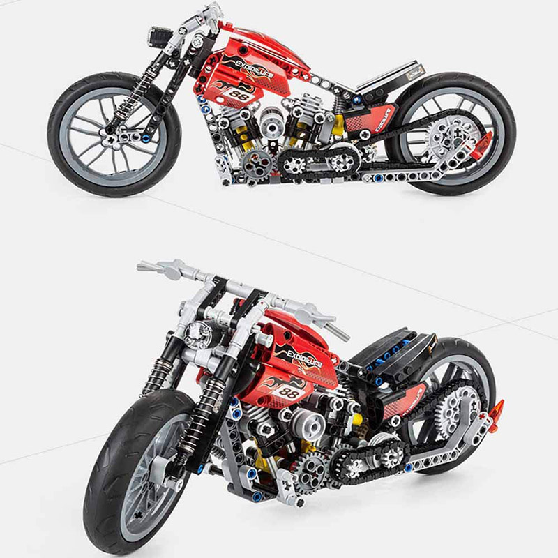 378PCS Motorcycle Model Harley Building Bricks Block Toy Sets Children Xmas Gift 