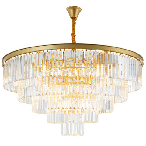 jmmxiuz Modern round golden chandelier crystal lighting restaurant American crystal lamp chandelier ► Photo 1/6