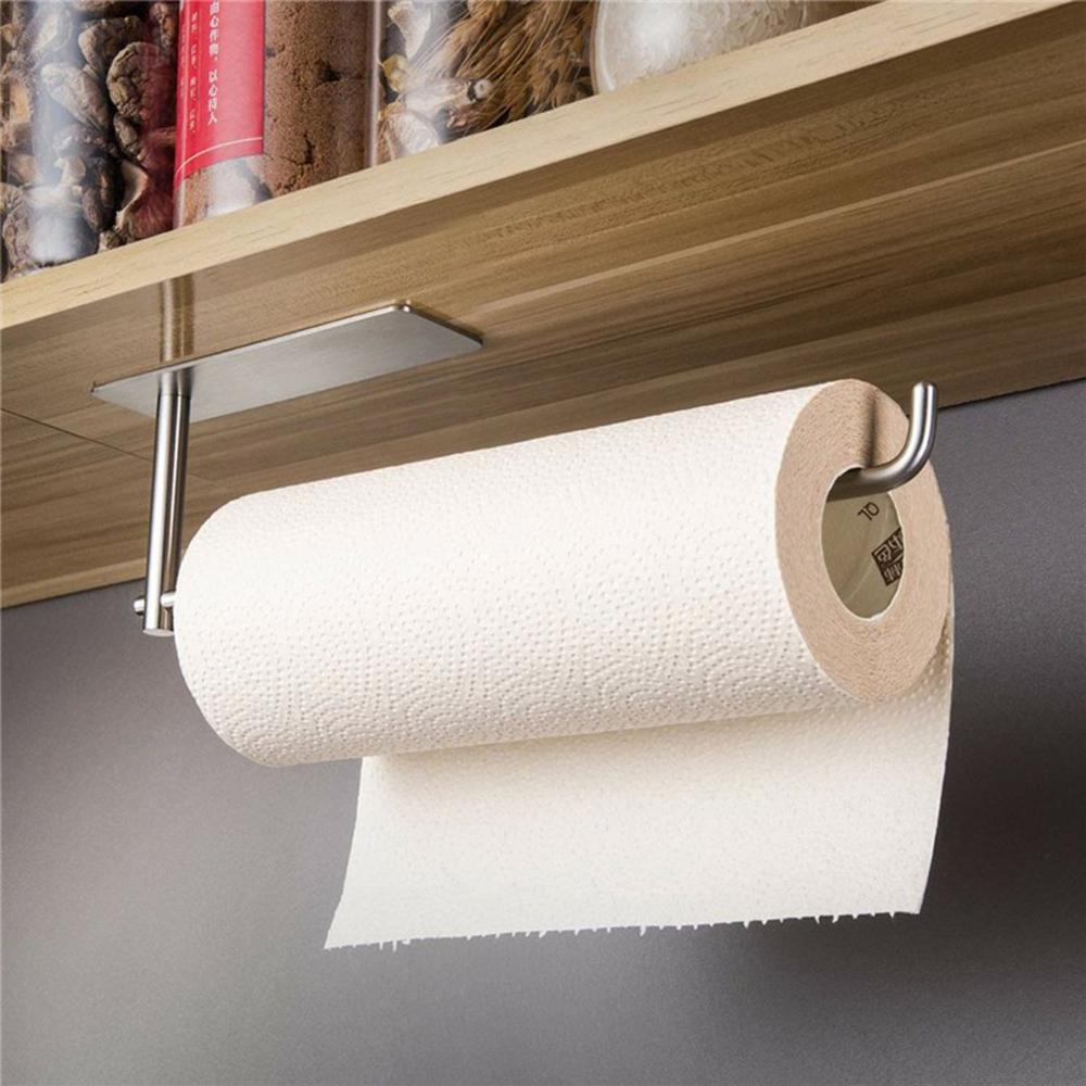 Under Cupboard Unit Shelf Kitchen Paper Towel Roll Holder Hanger Storage Rack