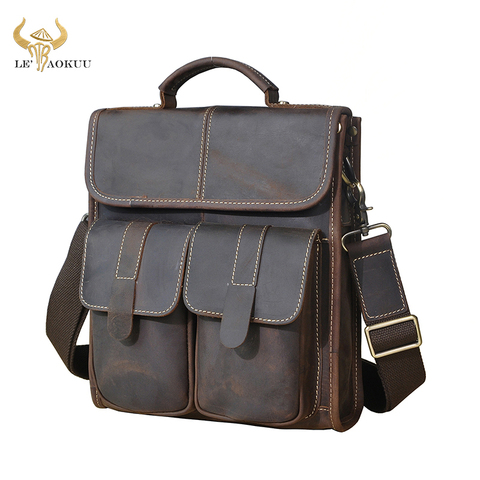 Natural Leather Male Design Travel Shoulder Messenger bag fashion Cross-body Bag 10