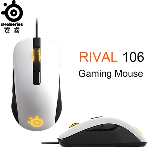New SteelSeries RIVAL 106 Wired Gaming  Mouse 7200DPI Optical 6-key Mirror Material Mouse CS:GO PUBG OW Gamer Mouse ► Photo 1/6