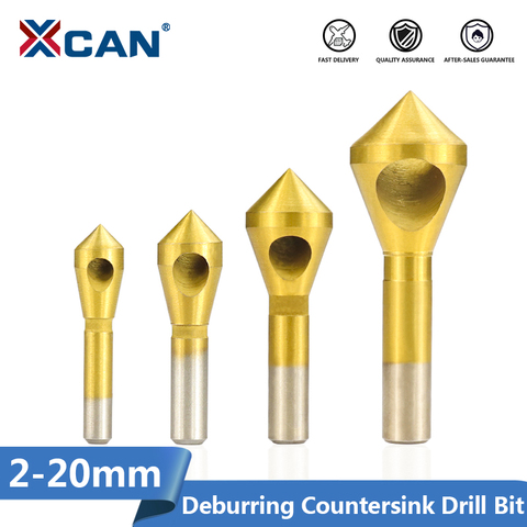 XCAN HSS4241 Countersink Deburring Drill Bit 2-5-10-15 10-15 15-20 Metal Taper Stainless Steel Hole Saw Cutter Chamfering Drill ► Photo 1/5