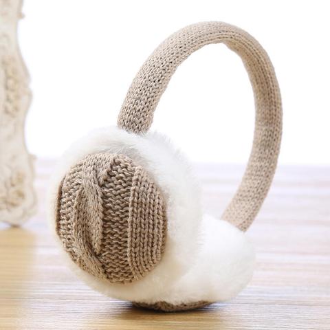 HOT !! 2022 New fashion Fashion Women Autumn Winter Warm Plush Knitted Earmuff Ear Warmer Accessory Gift ► Photo 1/6