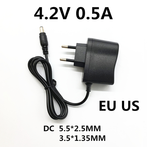 AC 100-240V DC 4.2V 0.5A 500ma for polymer lithium battery charger 3.7V Power supply Adapter 4.2 V Volt for Flashlight headlight ► Photo 1/1