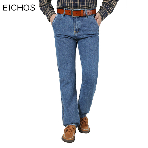 High Waist Classic Jeans Casual Men Slant Pockets Cotton Straight Long Denim Pants Quality Spring And Autumn Men Overalls ► Photo 1/6