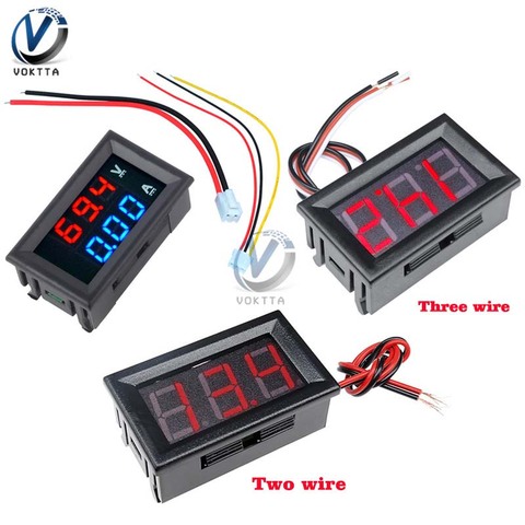 DC 100V 10A 0.56 inch Blue Red Dual LED Display Mini Digital Voltmeter Ammeter Panel Amp Volt Voltage Current Meter Tester ► Photo 1/6